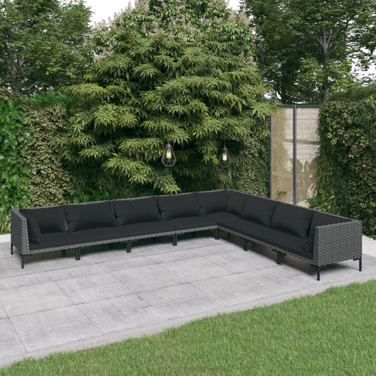 Brayden Studio Sitzer Lounge Set Palmerton Aus Polyrattan Mit Polster